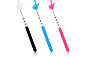 DIVINA VITAE 3 Pcs Telescopic Teachers Pointer Mini Retractable Teacher Pointer Stick Extendable Hand Pointer Finger Pointer Stick for Teacher Classroom Teacher Aids (Black Pink Blue)