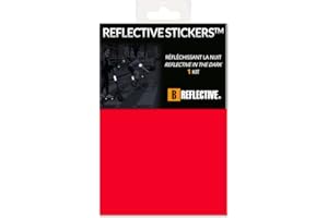 B REFLECTIVE 3M® COLORS™ Fogli adesivi retroriflettenti ritagliati, multisupporto: Bicicletta, Scooter, Monopattino Elettrico, Tutti i caschi, Tecnologia 3M, 20x30 cm, Rosso