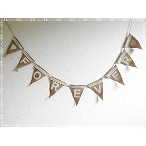 Unikat handmade Wimpelkette Girlande 'Forever' Hochzeit groß