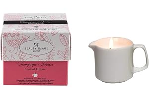 BEAUTY IMAGE Vela de Masaje - Con Extractos de Champán y Fresas - Gourmet. De 2 a 3 Masajes de Cuerpo Entero. Aceite Caliente para Masaje Profesional. Calidad Hecho en Europa. Masaje Sensual.