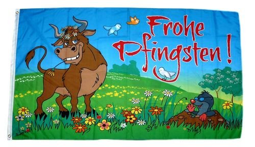 Preisvergleich Produktbild Fahne / Flagge Frohe Pfingsten 90 x 150 cm