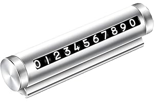 CarsMinders Temporary Parking Number Plate Creative Roller Move Car Phone Plate Car Decoration Products Friends or Family Parking Lot Parking Number Car Gadgets (Silver)