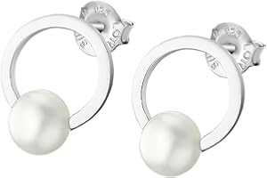 LOTUS SILVER Pendientes Mujer Plata de ley 925 LP1773-4/1 - Perla Cultivada - Ligeros, Cómodos y Resistentes - Cierre Seguro de Presión - Argollas de Plata Mujer - Special Prices
