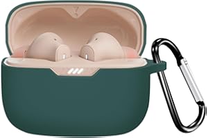 GIOPUEY Étuis Compatible avec JBL Tune 235NC, Coque Silicone, Poids léger, Antichoc, Portable - Vert armée