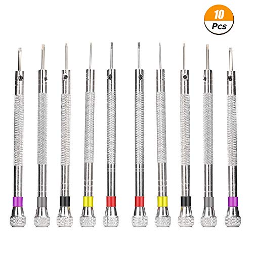 Preisvergleich Produktbild Bolonbi 10-teiliges Präzisionsschraubendreher-Set, kleiner Schraubendreher Schlitzschraubendreher Set für MacBook, Uhr, Brillen, Armband