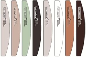 PITASHA Lime unghie professionali multifunzione Set di Lima Unghie a doppia faccia 80/100/120/150/180/240/1000/4000 grit Manicure Buffer Double sided per Unghie in Cristallo Naturale Acrilico - 8 pezzi