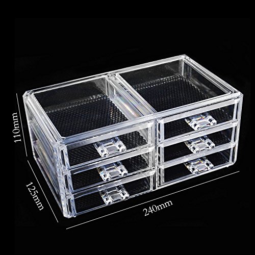 Acryl Kosmetik Organizer Make Up Aufbewahrung Kosmetikorganiser mit Schubladen 125x110x240mm - 4