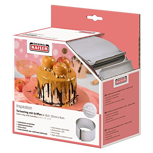KAISER Tortenring mit Griffen Ø 16,5 x 32 cm 9 cm Pâtisserie individuelle Größeneinstellung extra hoher Rand spülmaschinengeeignet - 2