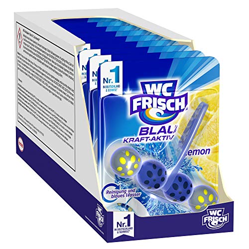 WC FRISCH Blau Kraft-Aktiv Lemon, WC-Reiniger und Farbspüler, 10er Pack (10 x 1 Stück)