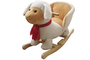 THE ROCKING HORSE CO NEW Plush LAMB Rocking Chair Animals Sheep on Wooden Rockers with Sound Effects **Lamb WJ-630**