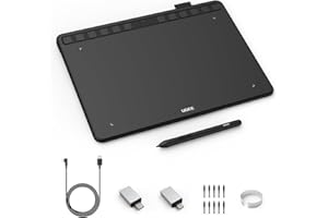 UGEE S1060 Tableta Grafica, 10 x 6,27 Pulgadas Dibujo Digitalcon 12 Teclas de Acceso Directo y Lápiz Capacitivo sin Batería, Sensibilidad a la Presión 8192 para Android/Windows/Mac OS/Linux/OSU