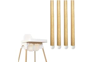 HANQ Highchair Decorative Leg Wraps, 4 Pcs Bamboo Style Highchair Adhesive Strips High Chair Accessories High Chair Leg Wraps Sticker, Compatible with IKEA Antilop Highchair (Yellow Oak)