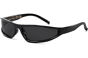 SHEEN KELLY Occhiali da sole avvolgenti polarizzati per uomo e donna Occhiali futuristici vintage in stile gangster Montatura stretta ultraleggera in TR90