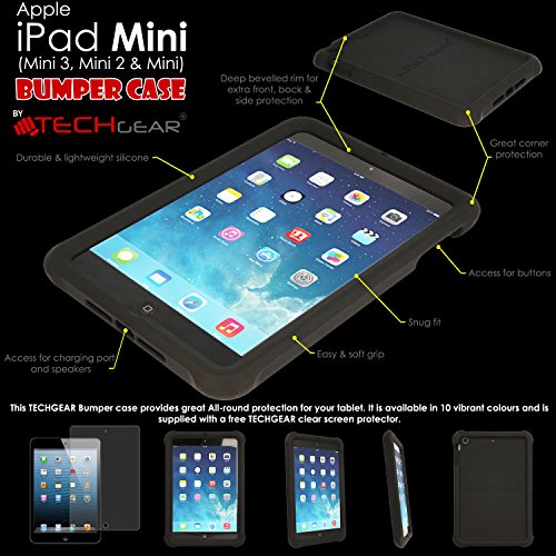 TECHGEAR BMPR-CASE-iPadMini Tablet-Schutzhülle, iPad Mini (3, 2, 1), schwarz – schwarz - 2