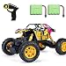 Produktbild MaxTronic RC Cars, RC Auto 4WD Offroad Rock Crawler 2,4 GHz 1:18 Funk-Fernbedienung Fernsteuerung Fahrzeug Zwei Motoren Graffiti High Speed Racing Monster Truck Modell (Gelb)