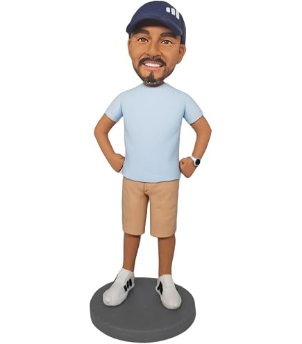 mydedor Statuina personalizzata con testa di bobble, regalo di compleanno con testa di bobble fatta a mano, statuetta personalizzata per papà, collega, amico, ufficio
