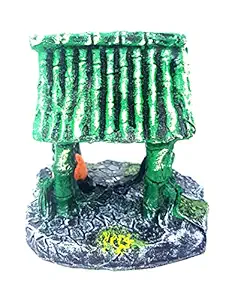 JAINSONS PET PRODUCTS? Decorative HUT Aquarium Decoration Ornaments for Fish Tank Aquarium (Size: 10 x 9 x 11.5 cm)