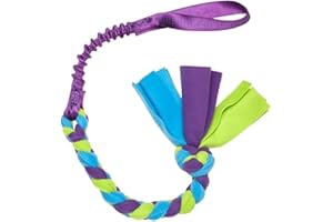 TUG-E-NUFF DOG GEAR DOG Copenhagen Tug e Nugg - Giocattolo da caccia, per cani, Bungee Handheld Fleece Tug, 5 unità