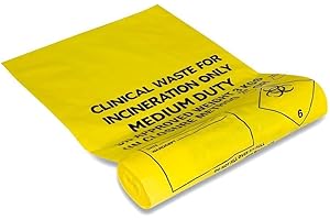 Reliance Medical | Clinical Waste Sack With Adhesive Strip To Identify And Highlight Hazardous Waste - Color Yellow - 66 cm x 42 cm Lenght x Width (Pack of 100)