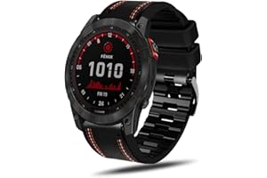 KoGiio Pasek QuickFit 26 mm do Garmin Instinct 3 Solar 50 mm/Instinct 3 AMOLED 50 mm/Fenix 8 51 mm Enduro 3/Descent Mk3i 51 mm /tactix 7 AMOLED, pasek zapasowy ze skóry i silikonu