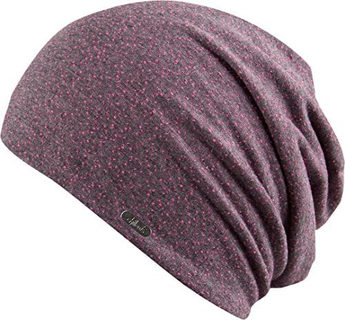 - Trendy SINGAPOR has light and thin Long Beanie for men and women with A subtle Pattern -  Pink - One size