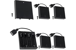 MKBKLLJY 5St. 4AA Batteriehalter USB Buchse 4 x 1,5V AA Batterie Box Halter mit Deckel (Batterien sind nicht enthalten) ON/OFF Schalter Schraube für Arduino RC LED Strip