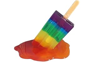 MUZRUNQ Melting Lollipop Sculpture Transparent Popsicle Statue Resin Ice Cream Miniature Statue Melting Ice Lolly Ornament for Desk Decor Colorful