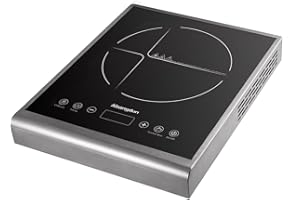 Abangdun Gewerbliches Induktionskochplatte, 2000W Kommerzielle Induktionskochfeld 1 Platte Gastrokochplatten Induktion mit 10 Leistungsstufen, Temperaturbereich 60-240°C, 18-Stunden-Timer, 220-240V