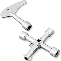 Chiave Triangolare 4 Vie Multifunzione - Per Contatori Gas, Acqua E Enel | In Lega Di Zinco Argento - Foto 8