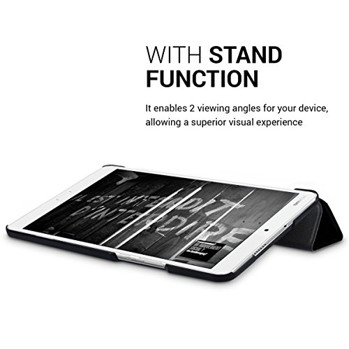 kwmobile Hülle für Huawei MediaPad M3 8.4 – Smart Cover Case Tablet Schutzhülle Kunstleder – Ultra Slim Tabletcase Don’t touch my Pad Design Weiß Schwarz - 6