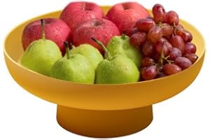 HARLIANGXY Porta-frutta da tavola, cesto per frutta e verdura, giallo