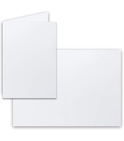 25 Vouwkaarten B6 - Natuurwit - Blanco Dubbele Kaarten - 12 X 17 Cm Zeer Vormvast Geschikt Voor Printers Serie Farbenfroh