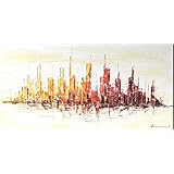 Malerei Wandbild Acryl Gemälde Kunst Zenic Stadt Skyline New York City