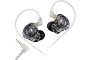 Linsoul KZ Gale In-Ear Monitors, Super-Linear Dynamic Driver IEM Earphone, Ultra-responsive Bass Hi-Fi Wired Gaming Earbuds z odłączanym, posrebrzanym 2-pinowym kablem dla audiofilów (Bez mikrofonu)