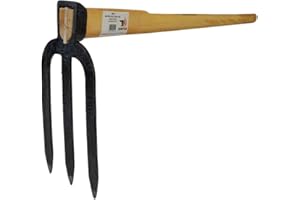 SHW-FIRE 59056 Karst - Zappa da giardino a tre denti, con manico in legno di frassino lungo 135 cm