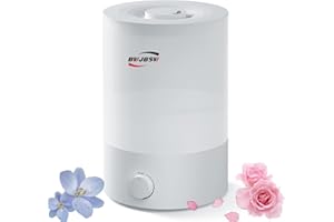 BWJBSW Umidificatore Ambiente Bambini Piante, 2.5L Ultrasuoni Cool Mist Humidifier d'aria con Manopola di Controllo, Top Fill, 360° Ugello, 25dB Silenziosao, Auto Spegnimento, per Casa Ufficio ecc.