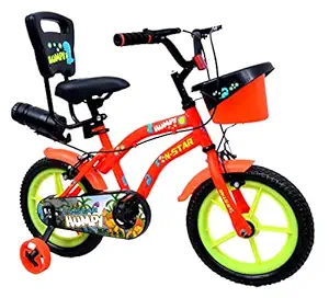 Norman Jr - DV33 - Ultra Designed in Scandinavia EU Kids Bike Bicycle for Toddlers and Kids 14 Inch Fully Adjustable with Back Seat & Support for Boys and Girls Cycle for 3 to 6 years- Red Rose and Green Lagoon