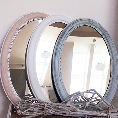 Wandspiegel OVALE 3 Farben 53 x 36 Shabby Vintage Nostalgie Landhaus (shabby grün)