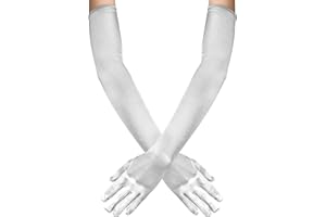 PTJJXA 55 CM Long Fancy Dress Gloves, 7 Colors Satin Elbow Mittens, Stretchy Evening Dancing Party Glove for Women, Ladies Opera Gloves for Prom Wedding Graduation Banquet