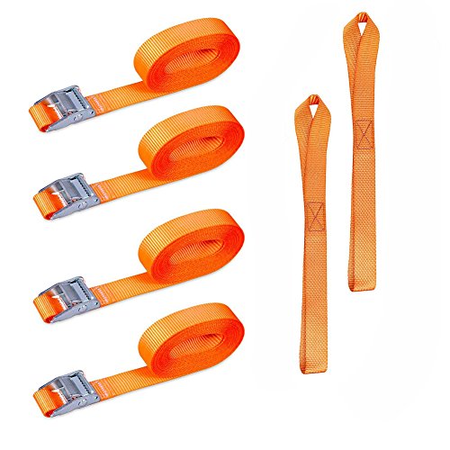 Abimars cinghie cinghia rimorchio cinghie, cinghie con fibbia, auto portapacchi cinghie per Cam fibbie, bagagli, articoli casalinghi e Soft loop Tie Down loop cinghie di sicurezza