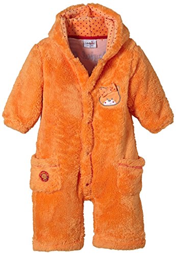 Julius Hüpeden Baby Girls aus Fleece mit Kapuze Long Sleeve Footies, Orange (Orange), 0-3 Months (Herstellergröße: 62)