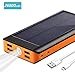 Produktbild BONAI Solar Ladegerät, 26800mAh Solar Powerbank Externer Akku Handy Ladegerät mit LED Taschenlampe und 4.2A Eingängen 5.8A Ausgängen für iPhone, iPad, Samsung Galaxy, Android, Tablets und Mehr(Orange)