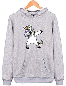 SIMYJOY Pärchen Entzückende Einhorn Hoodie Entzückende Cartoon Pullover Tanzen Einhorn Kapuzen Sweatshirt