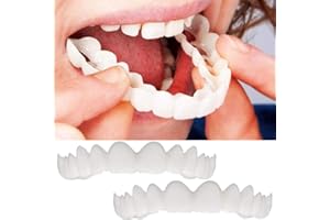 MJLXY 2 Pares/Set (dentadura Superior e Inferior) Dentadura Superior e Inferior Instant Smile Comfort Fit Flex Cosmetic Teeth Dentadura Dental Top carilla cosmética