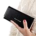 Produktbild Kauftree Damen Frauen Portemonnaie Geldbörse Geldbeutel Brieftasche Kreditkartenhülle Wallet Lang (#A Schwarz)
