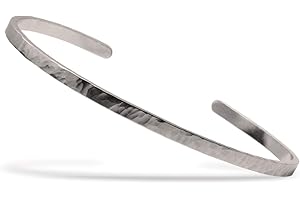 Nato Cuff Bransoletka ze stali nierdzewnej, młotkowana, ręcznie wykonana we Francji, dla biżuteria mężczyzn i kobiet, Adjustable size, Stal nierdzewna