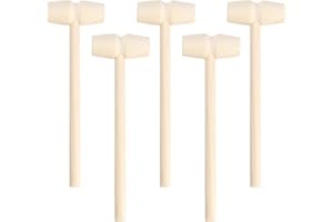 Tomaibaby 10pcs Mini Wooden Hammer Toy Hammer Cute Beating Gavel Toys Hammer Toy for Boys Girls Kids
