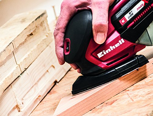 Einhell Akku Multischleifer TE-OS Li Solo Power X-Change (Lithium Ionen, 18 V, Schleiffläche 104 cm², Staubfangbox und Absaugadapter, 6x Klett-Schleifpapier, ohne Akku und Ladegerät) - 6