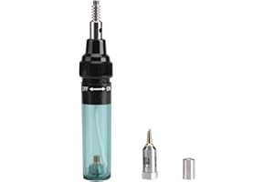 PWSHYMI Penna per Saldatore, Strumento di Saldatura per Saldatura a Forma di Penna per Ferro a Gas Butano Ricaricabile Senza Cordone Portatile per Elettronica, Fai da Te per la Casa(Trasparente)