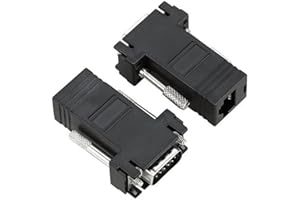 JSER- Connettore da VGA maschio a Ethernet, Lan, Cat5, Cat5e, RJ45 femmina, 2 pezzi.